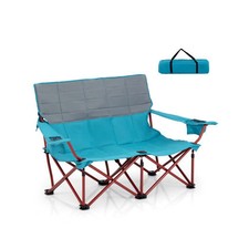 Oversized Camping Chair Folding Loveseat Camping Couch with Cup Holders & Thick picture