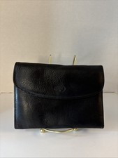 Fossil Vintage Black Leather Crossbody Purse Bag Wallet Phone Sunglasses Pouch picture