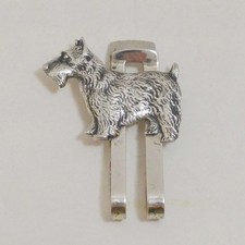 Sterling Silver Scottish Terrier Money Clip, Vintage Scottie Dog Jewelry picture