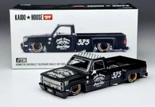 KAIDO HOUSE x MINI GT - BLACK - CHEVY SILVERADO DUALLY HOT ROD V1 #KHMG236 picture