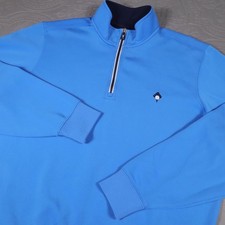 F&G Tech 1/4 Zip Pullover Mens Medium Blue Long Sleeve Golf Course Performance picture