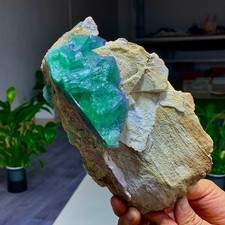 2.78LB Natural Green Fluorite  Cube Crystal Mineral Specimen picture