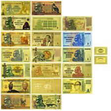 19pcs/lot Zimbabwe Gold Foil Banknotes and UV Light Collectibles Uncurrency picture