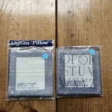 Vintage 2 Afghan Pillow Cross Stitch Fabric 18 Count 100% Acrylic 17.5” x 17.5” picture
