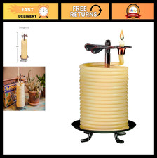 Eco-Friendly 80-Hour Vertical Beeswax Candle with Cotton Wick - Natural & Long-L picture
