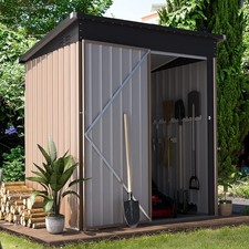 3'x5' Outdoor Metal Storage Shed, Heavy Duty Lockable Garden Tool Shed, Gray picture