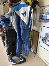 Dainese Two Piece Motorcycle Suit Size 50 with matching racing boots size 9 picture