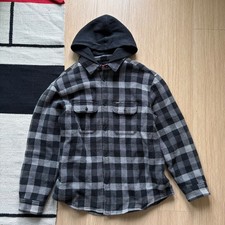 Supreme Black Waffle Plaid Hooded Shirt Fall/Winter 2024 (Size M) picture