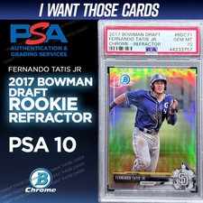 PSA 10 FERNANDO TATIS JR ROOKIE REFRACTOR 2017 Bowman Draft 💎 PSA 10 picture