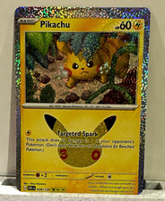 ** MISCUT ERROR ** Pokemon Pikachu 038/128 ME: 30th Celebrations Holo Rare picture