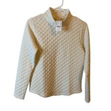 Crewcuts J.Crew Girls XL 12-14 White Quilted Mock Neck Pullover Sweater NWT New picture