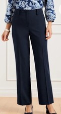 New Talbots Southampton Tailored Stretch Straight Leg Pants $129 Black Size 12  picture