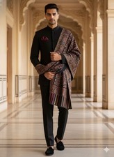Men’s Original Kani Woven Shawl | Pure Pashmina Silk | Full Size Luxury Kashmiri picture