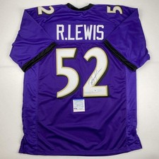 Autographed/Signed Ray Lewis Baltimore Purple Football Jersey PSA/DNA COA picture