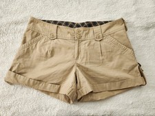 ​Outlooks Women's Juniors Khaki Cargo Shorts Size 11 Cuffed Utility Pocket... picture