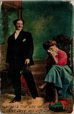 What's The Use of Loving If You Can't Love 1909 Victorian Romance Postcard TPR11 picture