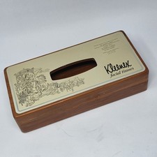 Vintage 1975 Wood Kleenex Tissue Box Arts & Crafts For Darwin Smith CEO - RARE picture