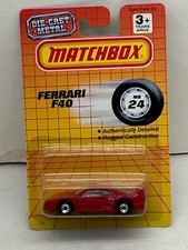 1992 MATCHBOX SUPERFAST RED MB-24 FERRARI F40 NEW ON CARD #2 picture