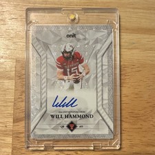 Onit 2026 Will Hammond Texas Tech Signature Series S-WH On Card Auto 01/03 #15 picture