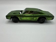Vintage  Hot Wheels Redline CUSTOM DODGE CHARGER 1968 Lime Green W/ White Int. picture