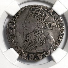 1634-35 Shilling England Great Britain NGC Clipped Fine Detail Silver Coin GB50 picture