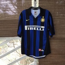 Vintage Nike 1998/1999 Inter Milan Home Soccer Jersey Ronaldo #9 Mens Small picture