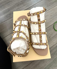 Valentino Garavani Women’s Leather Studded Strappy Ankle Sandals 6.5 picture