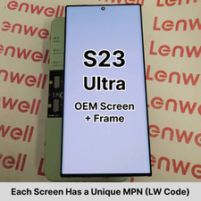 DISCOUNT OEM Samsung Galaxy S23 Ultra OLED Display Touch Screen w/ Midframe lot picture