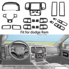 19Pc Carbon Fiber Console Dash Panel Decor Cover Trim For Dodge Ram 1500 2010-17 picture
