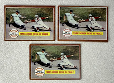 Lot (3) 1962 Topps MLB #236 World Series Game 5 Yankees Crush Reds in Finale picture