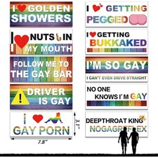 Rainbow Magnetic Car Stickers, Car Magnets, Reusable Prank Bumper Stickers picture