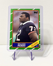 Vintage Topps 1986 Football Card William Perry Chicago Bears Rookie #72 picture