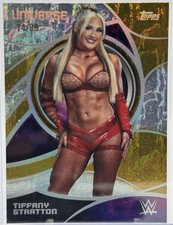 Topps 2026 WWE Universe Tiffany Stratton #80 SmackDown Gold Holo Serial #74/99 picture
