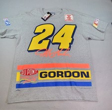 Vintage 90s Jeff Gordon T Shirt NWT DuPont Racing NASCAR Deadstock Gray Mens L picture