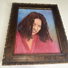 Original Signed Painting Lady Portrait Wall Art picture