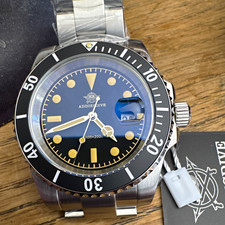 AddiesDive Men's Automatic Diver 40-43.9mm Black Dial Date Steel 200m Box picture