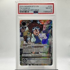Digimon BT21 #102 Tai Kamiya Alternate Art Gold PSA 8 picture