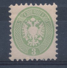 1864 LOMBARD VENETO, No. 42 - 3 money GREEN serrated 9 1/2, original rubber, T.L picture