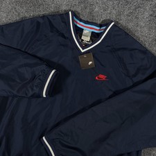 NWT Nike Baseball 72 Windbreaker Mens L Navy V Neck Pullover 207711-451 Y2K picture