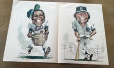 VINTAGE 1973 NY DAILY NEWS YANKS/METS CARTOON CARICATURES MAYS & MURCER  1 OWNER picture