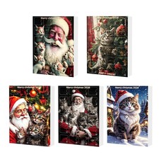 Christmas Countdown Calendar 24pcs 2D Acrylic Cat Ornaments for Christmas Tree picture