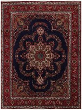 10x13 Navy Blue Authentic Hand-Knotted Wool Rug PK115 picture