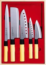 Japanese Hidemoto Kitchen Chef's Knife 5pcs Set Sushi Sashimi Santoku SP-005  picture