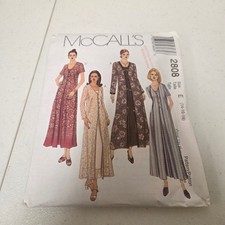 McCalls 2808 Misses Duster and Dress Sewing Pattern Size 14-18 Uncut Y2K Boho picture