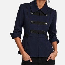 CAbi In The Band 3375 Military Button Jacket Medium Navy Blue Black Pockets NWOT picture