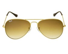 Ray-Ban Sunglasses RB3025 Aviator Gradient Gold Frame Light Brown Lens 58mm picture
