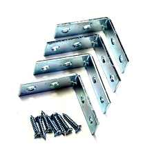 4pc Stainless Steel Corner Code L Shaped Right Angle Brackets Shelf Support picture