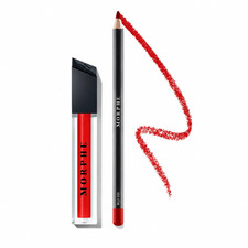 Morphe Punchy Red Lip Duo - Hot Shot Lipgloss + Wild Side Liner, Full Size HTF picture