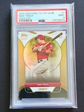 Topps 2025 Welcome to the Club Mike Trout #7 Gold Foil 25/50 PSA 9  picture