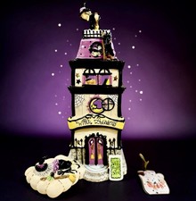 Blue Sky Clayworks FLYING WITCH ACADEMY Halloween Candle House NEW IN BOX picture
